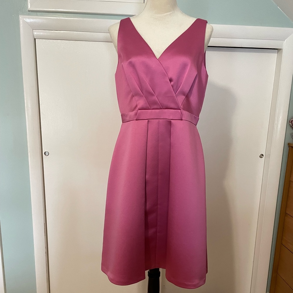 Tahari Pink Satin Dress Size 8